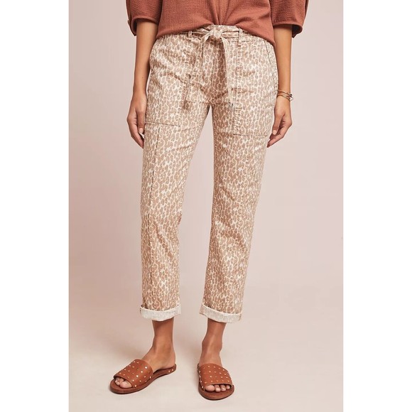 Womens Size 27 Anthropologie The Wanderer Utility Pants Leopard EUC - Picture 3 of 9